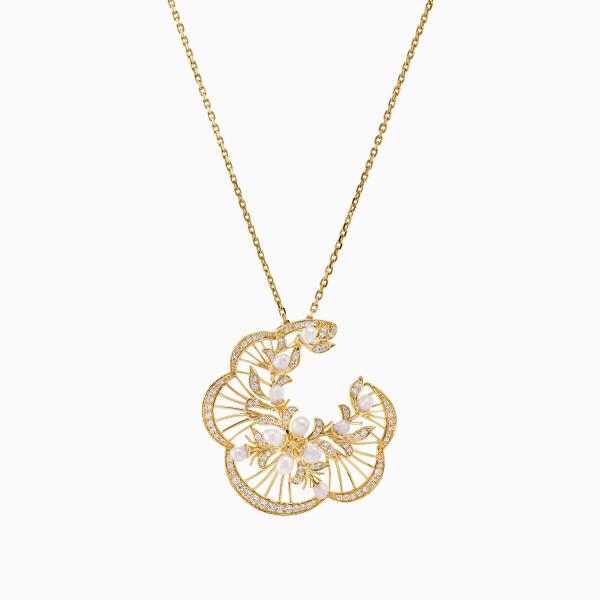 Pearl Garden Flower Pendant, Small